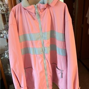 Pink and Gray Windbreaker Jacket